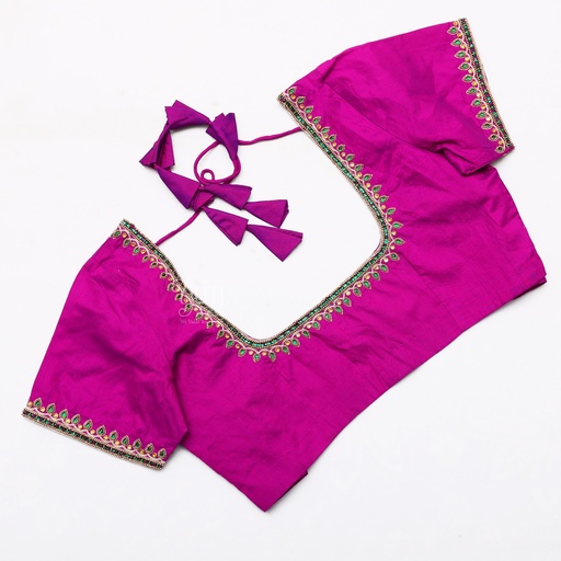 Pink Pattern Aari Work Bridal Blouse Design | SIZE 36 (adjustable up to 32 - 38) Stitching