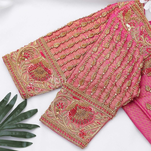 Pink floral bridal design Stitching