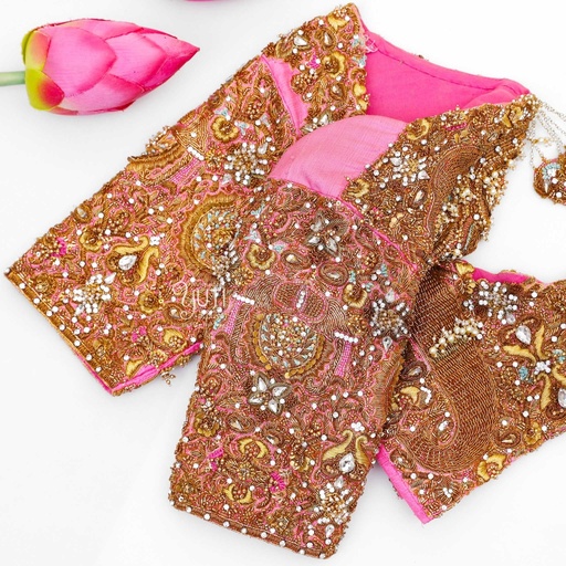 Pink heavy elephant bridal blouse Stitching