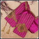 Pink line with floral design Stitching