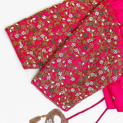 Pink mini floral bridal design Stitching