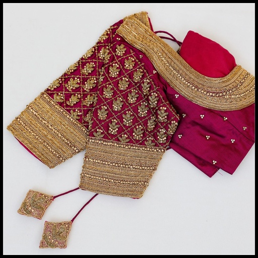 Purple Checks bridal design Stitching