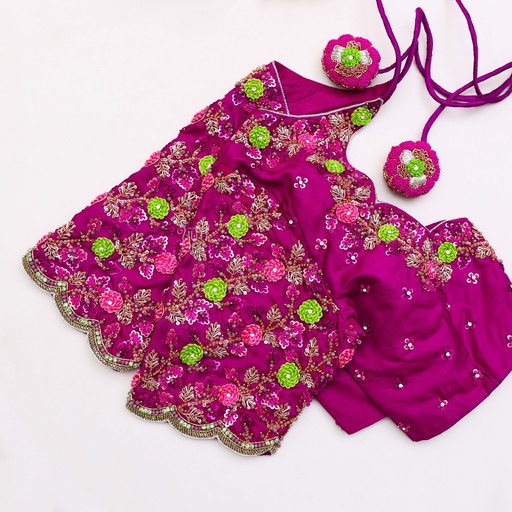 Purple embroidery blouse Stitching