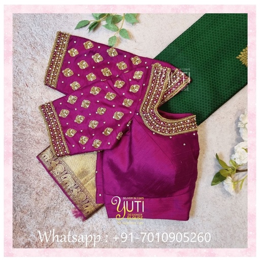 Purple leaf motif design  Stitching