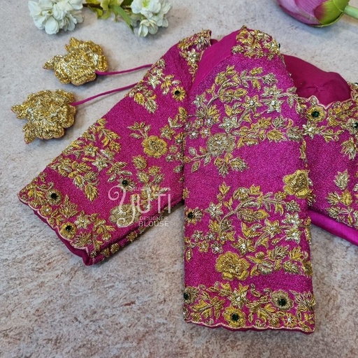 Rani pink floral design Stitching