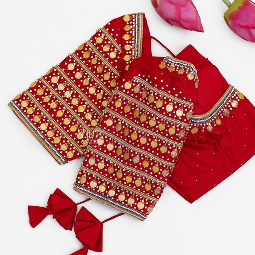 Red Coin Design Stitching