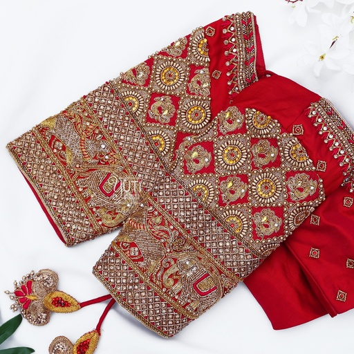 Red Traditional Annam design  Stitching