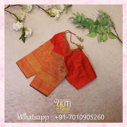 Red Vein Design Stitching