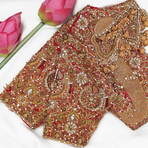 Red elephant bridal blouse Stitching