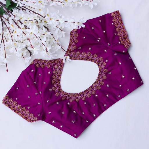 Rich Purple Bridal Blouse Stitching