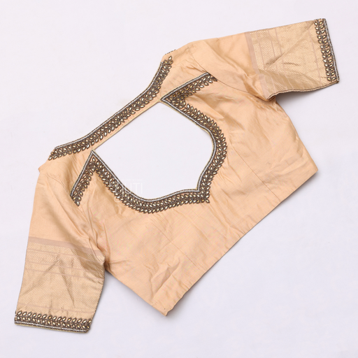 Sandal with dark brown aari work blouse | SIZE 36(adjustable up to 32- 38) Stitching