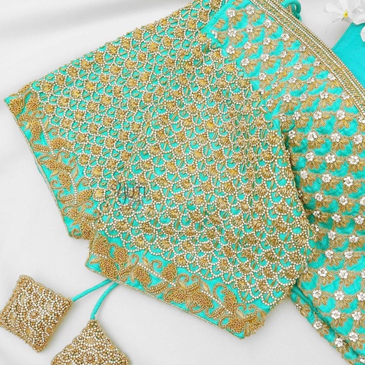 Sea green fish scale pattern Stitching