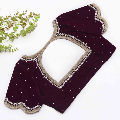 Sophisticated in my new Seal Brown Bridal Blouse Stitching