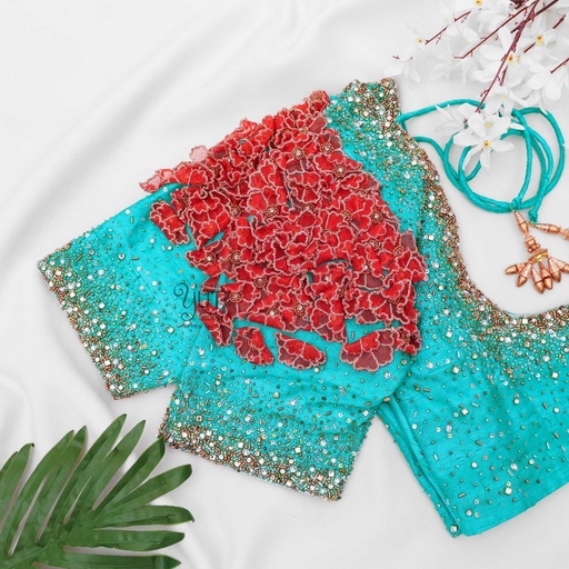 Stardust with 3d flower Stitching