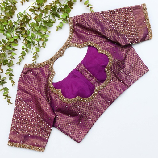 Stunning Purple Bridal Blouse Stitching