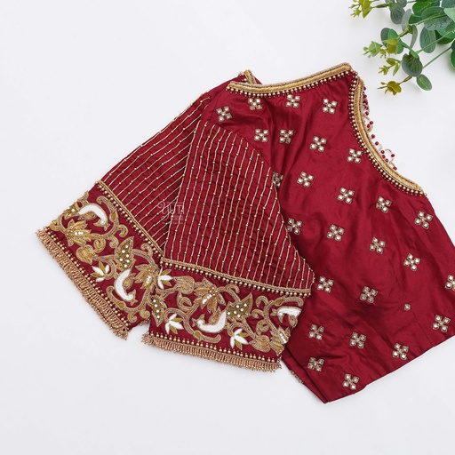 Stunning Venetian Red Bridal Blouse Stitching