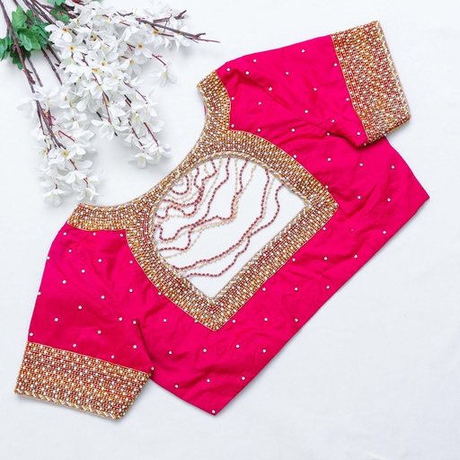 The epitome of elegance with our exquisite collection of Pink Bridal Blouse Stitching