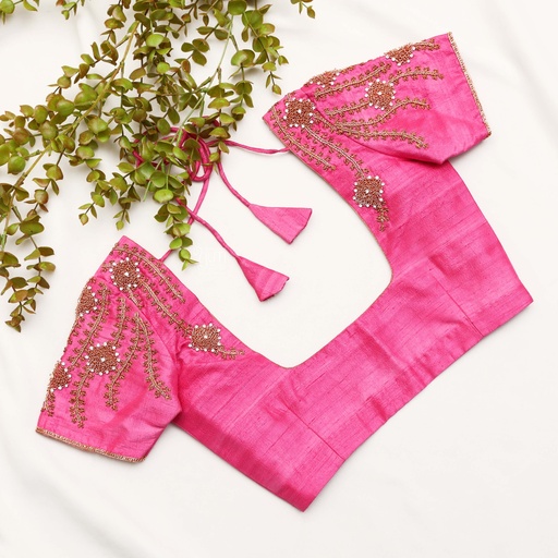 The most adorable cerise pink bridal blouse! Stitching