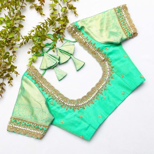 The perfect green embroidery bridal blouse Stitching
