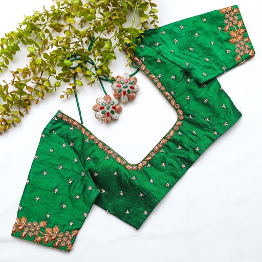 The stunning Irish Green Bridal Blouse Stitching