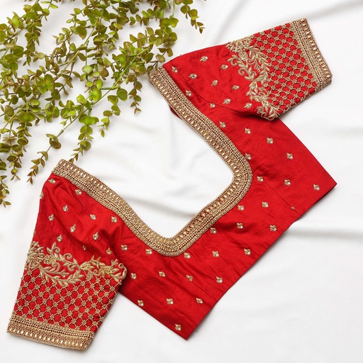 The traditional Persian Red Embroidery Bridal Blouse: Stitching
