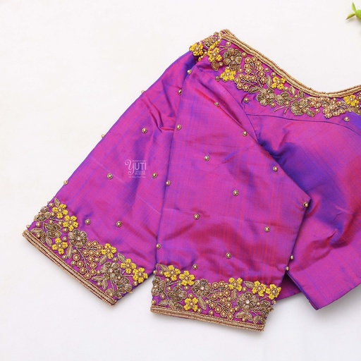 Violent Violet Embroidery bridal blouse Stitching