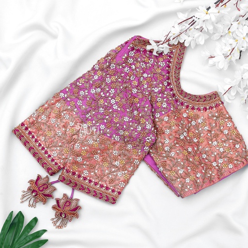 Voilet floral design Stitching