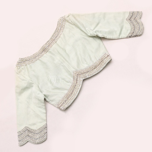 White Bridal Aari Blouse | SIZE 28 (adjustable up to 24- 30) Stitching