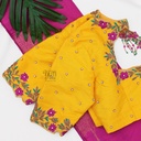 Yellow Floral Design Stitching