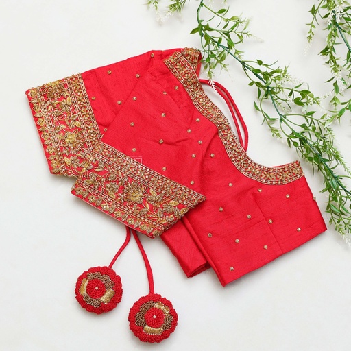 carmine pink embroidery blouse Stitching