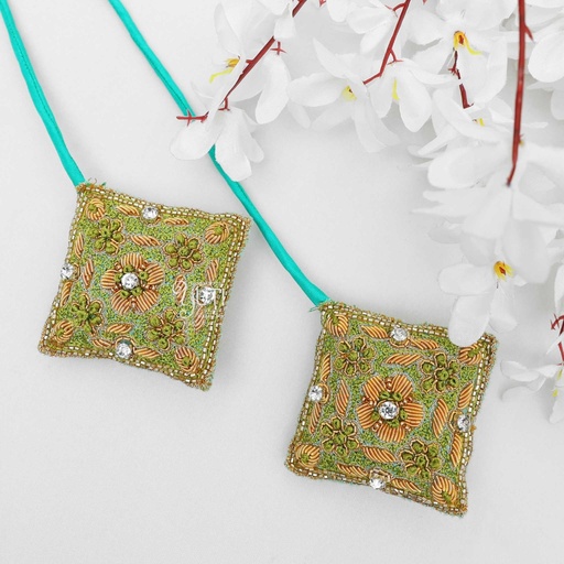 green diamond tassel Stitching