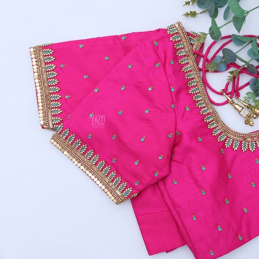 pink Lemonade bridal blouse. Stitching