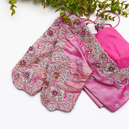 pink embroidery bridal blouse Stitching