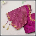 pink floral and checked design  Stitching